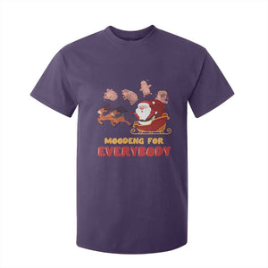 Funny Christmas Moo Deng For Everyone T Shirt For Kid Cute Baby Hippo Santa Reindeer TS09 Purple Print Your Wear