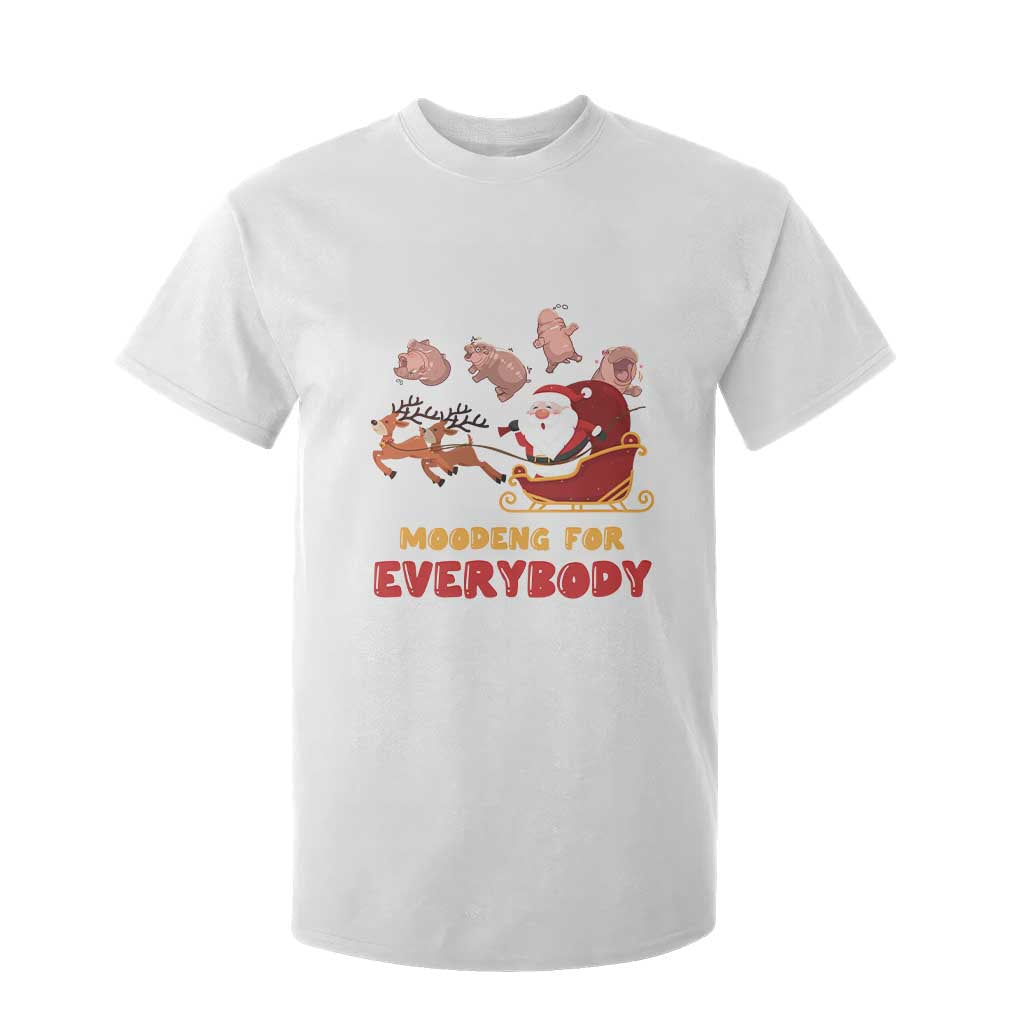 Funny Christmas Moo Deng For Everyone T Shirt For Kid Cute Baby Hippo Santa Reindeer TS09 White Print Your Wear