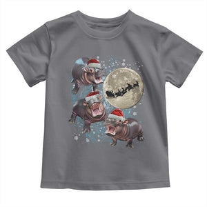Funny Christmas Moo Deng Baby Shirt Baby Hippo Santa Sleigh Galaxy Outer Space TS09 Charcoal Print Your Wear