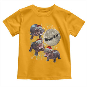Funny Christmas Moo Deng Baby Shirt Baby Hippo Santa Sleigh Galaxy Outer Space TS09 Gold Print Your Wear