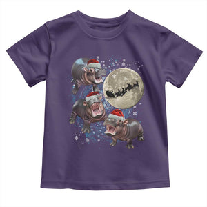 Funny Christmas Moo Deng Baby Shirt Baby Hippo Santa Sleigh Galaxy Outer Space TS09 Purple Print Your Wear