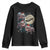 Funny Christmas Moo Deng Youth Sweatshirt Baby Hippo Santa Sleigh Galaxy Outer Space TS09 Black Print Your Wear