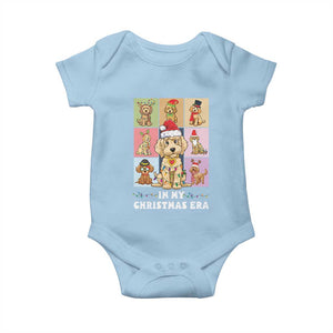 Funny Xmas Dog Baby Onesie Santa Golden Doodle In My Christmas Era TS09 Light Blue Print Your Wear
