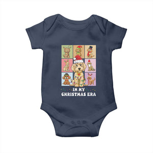 Funny Xmas Dog Baby Onesie Santa Golden Doodle In My Christmas Era TS09 Navy Print Your Wear