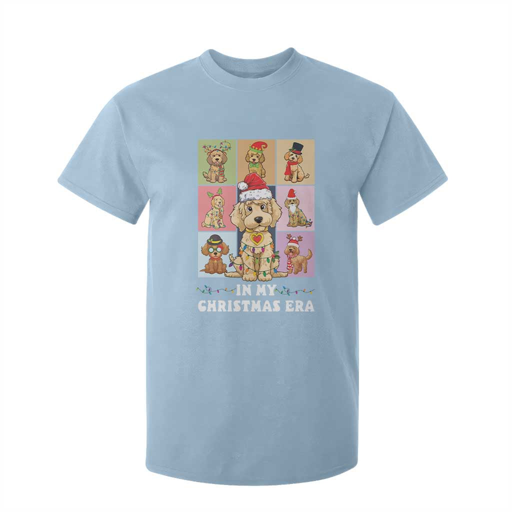 Funny Xmas Dog T Shirt For Kid Santa Golden Doodle In My Christmas Era TS09 Light Blue Print Your Wear