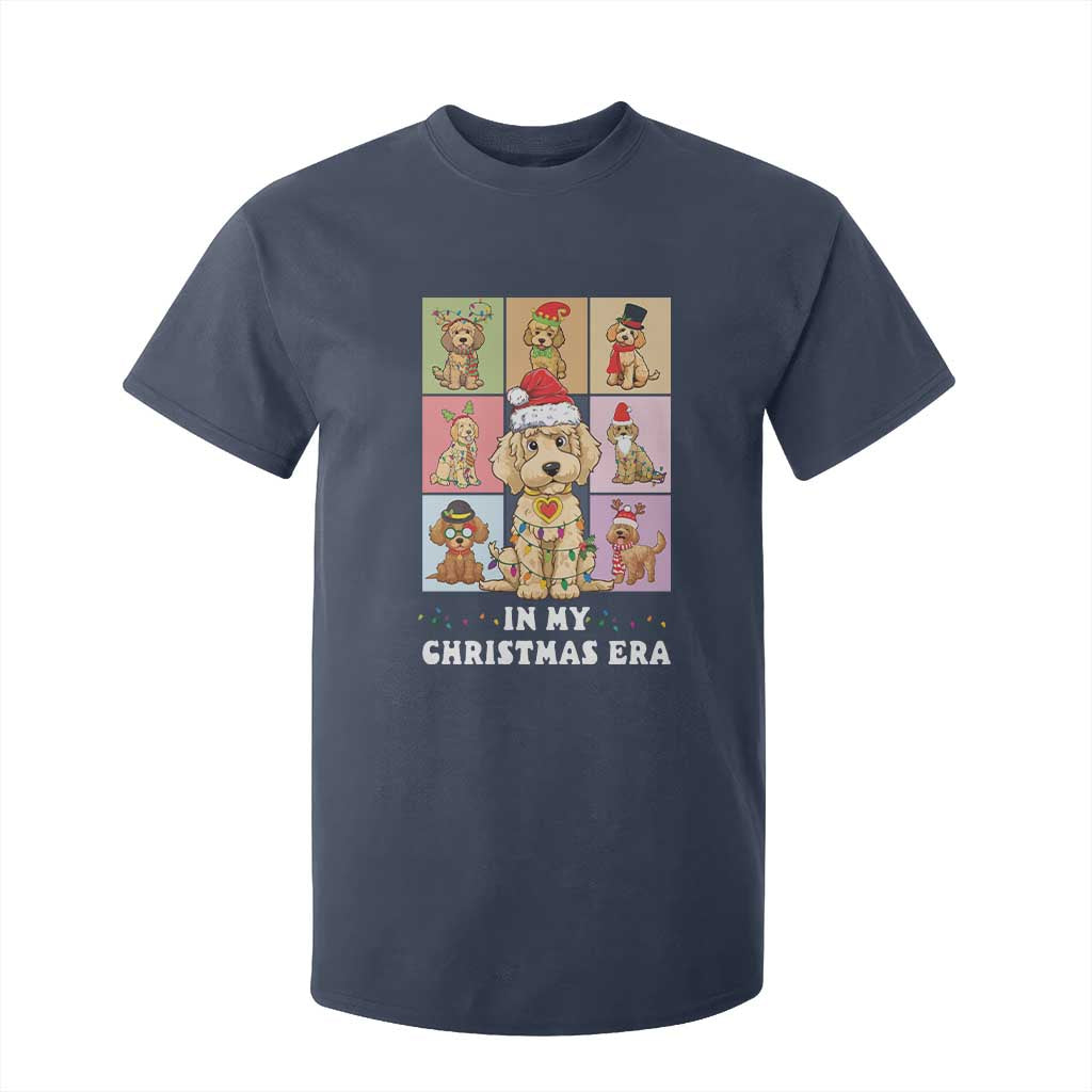 Funny Xmas Dog T Shirt For Kid Santa Golden Doodle In My Christmas Era TS09 Navy Print Your Wear