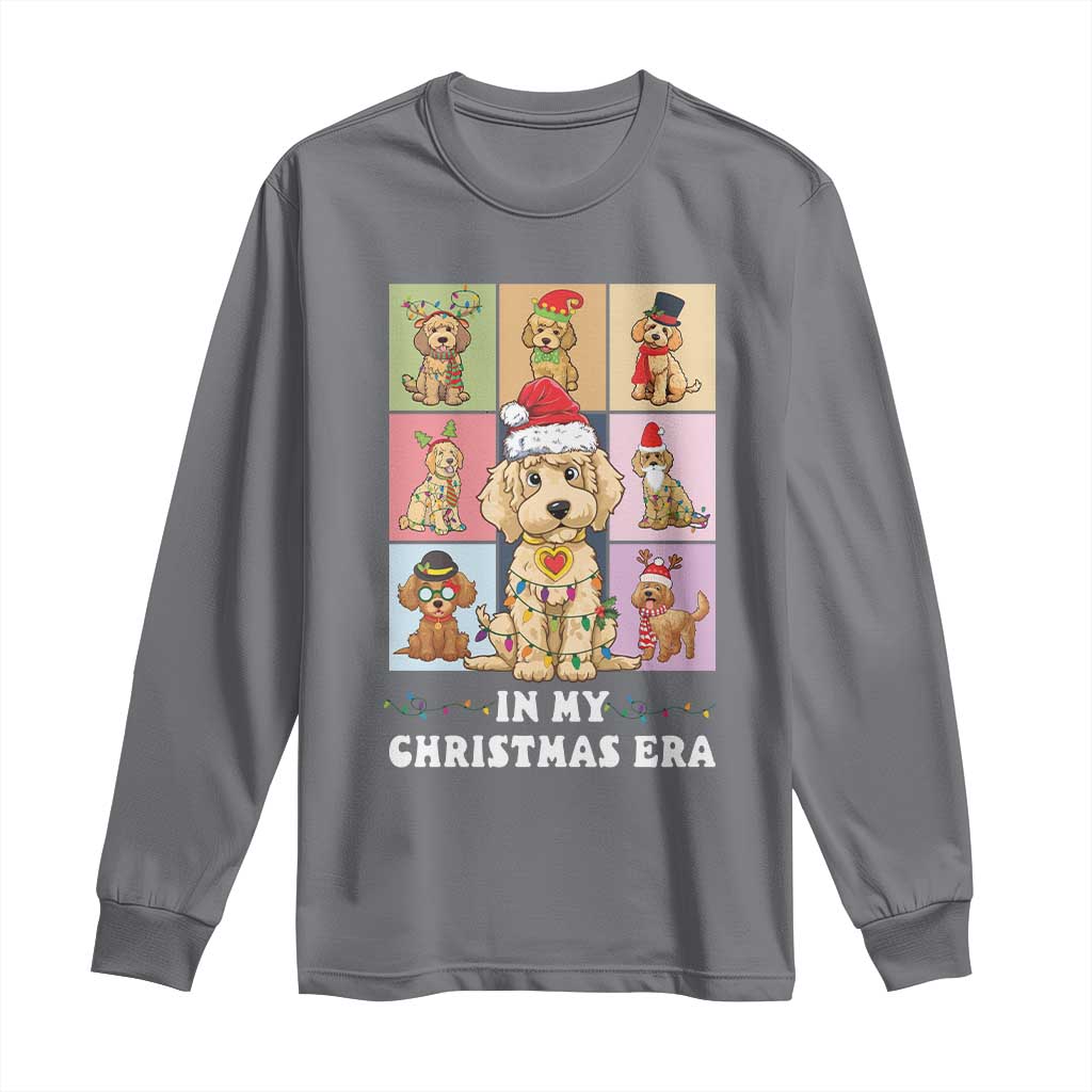 Funny Xmas Dog Long Sleeve Shirt Santa Golden Doodle In My Christmas Era TS09 Charcoal Print Your Wear