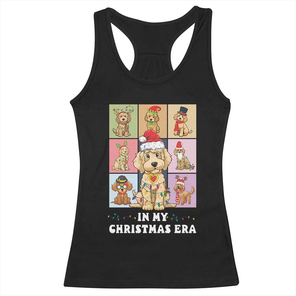 Funny Xmas Dog Racerback Tank Top Santa Golden Doodle In My Christmas Era TS09 Black Print Your Wear