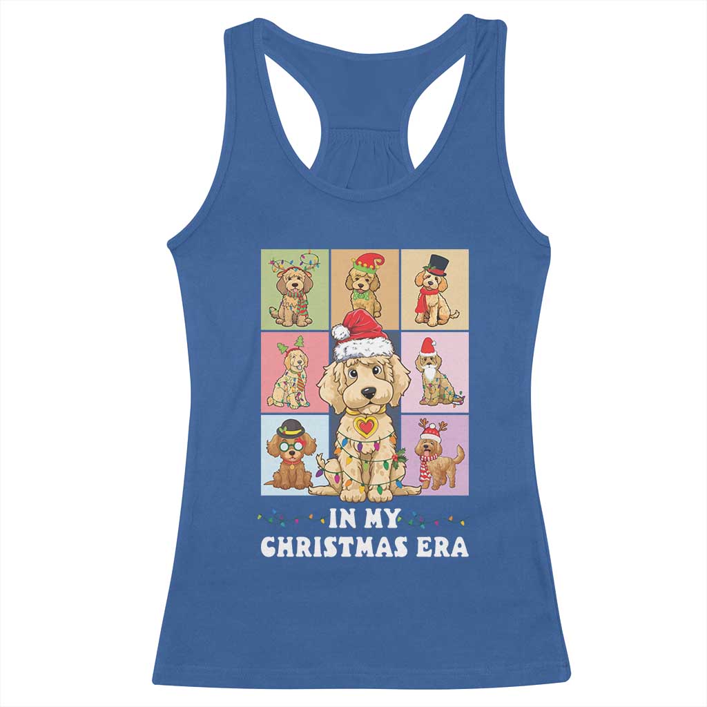 Funny Xmas Dog Racerback Tank Top Santa Golden Doodle In My Christmas Era TS09 Royal Blue Print Your Wear