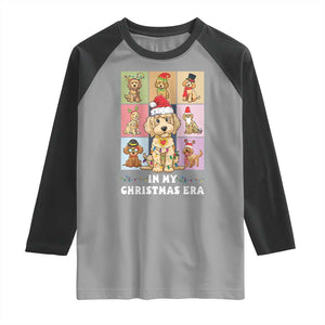 Funny Xmas Dog Raglan Shirt Santa Golden Doodle In My Christmas Era TS09 Sport Gray Black Print Your Wear