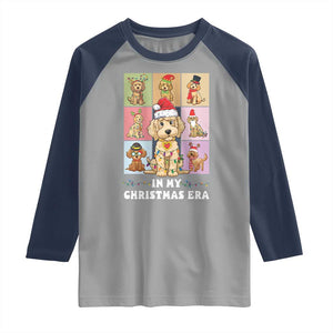 Funny Xmas Dog Raglan Shirt Santa Golden Doodle In My Christmas Era TS09 Sport Gray Navy Print Your Wear