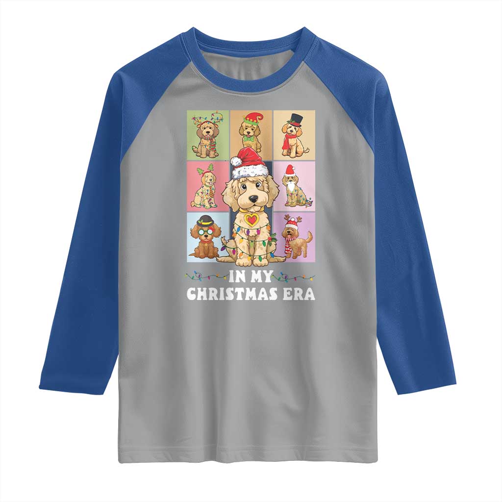 Funny Xmas Dog Raglan Shirt Santa Golden Doodle In My Christmas Era TS09 Sport Gray Royal Print Your Wear