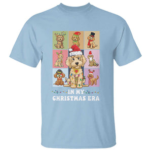 Funny Xmas Dog T Shirt Santa Golden Doodle In My Christmas Era TS09 Light Blue Print Your Wear