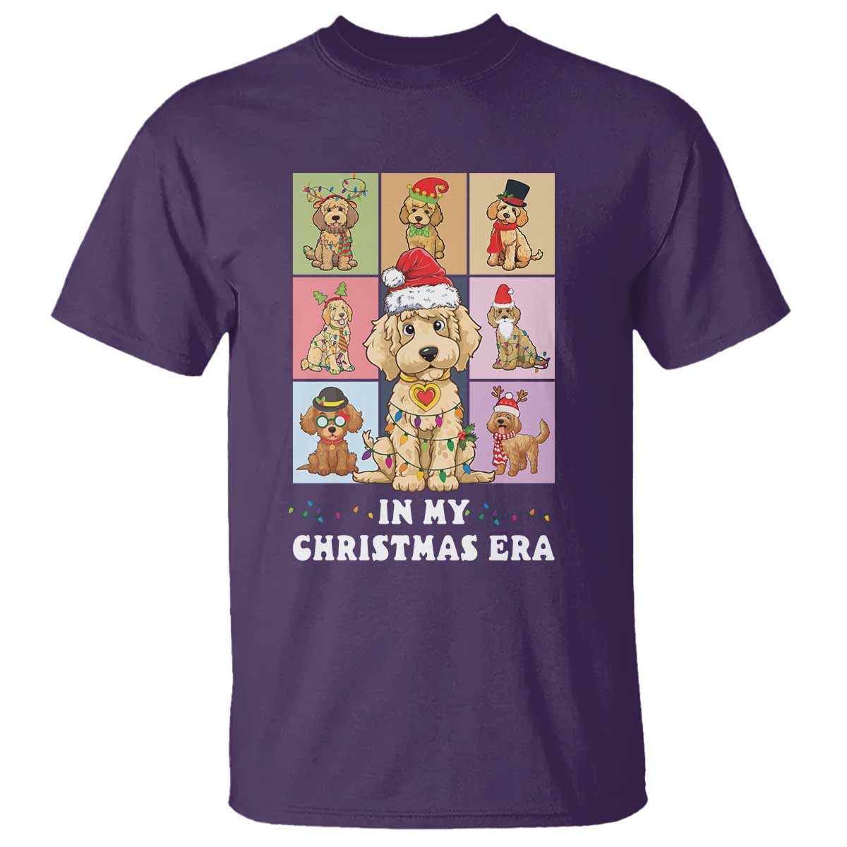 Funny Xmas Dog T Shirt Santa Golden Doodle In My Christmas Era TS09 Purple Print Your Wear