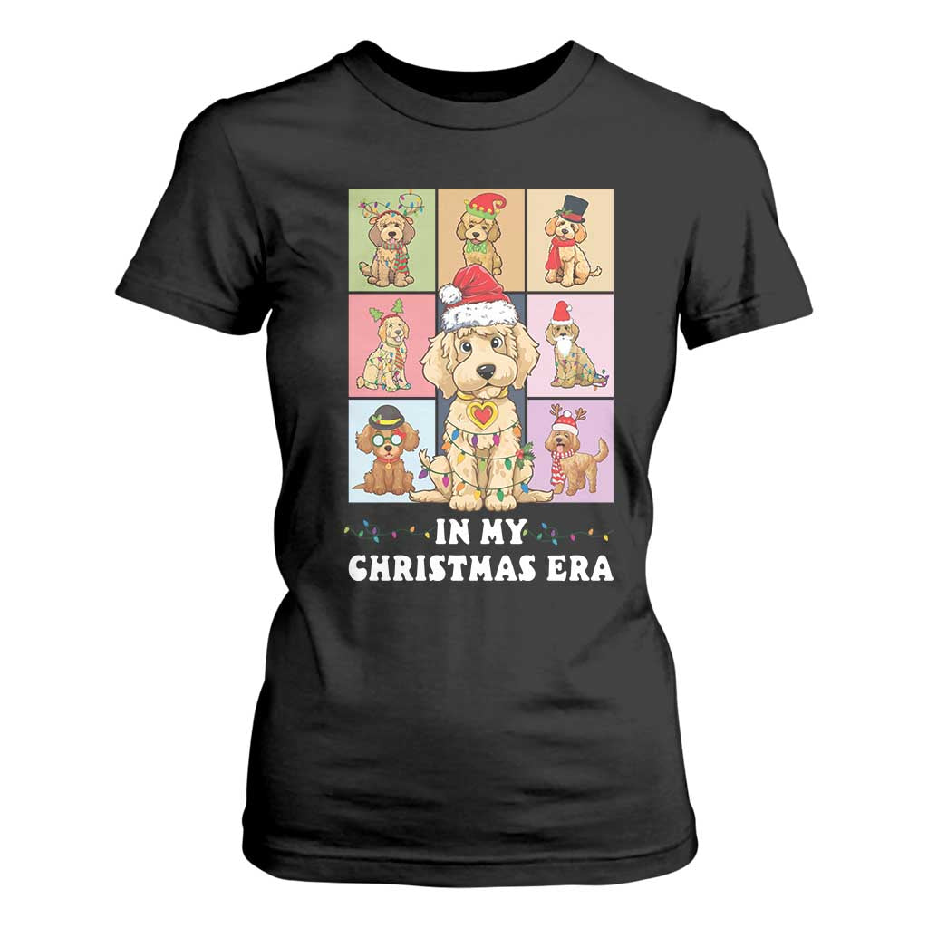 Funny Xmas Dog T Shirt For Women Santa Golden Doodle In My Christmas Era TS09 Black Print Your Wear