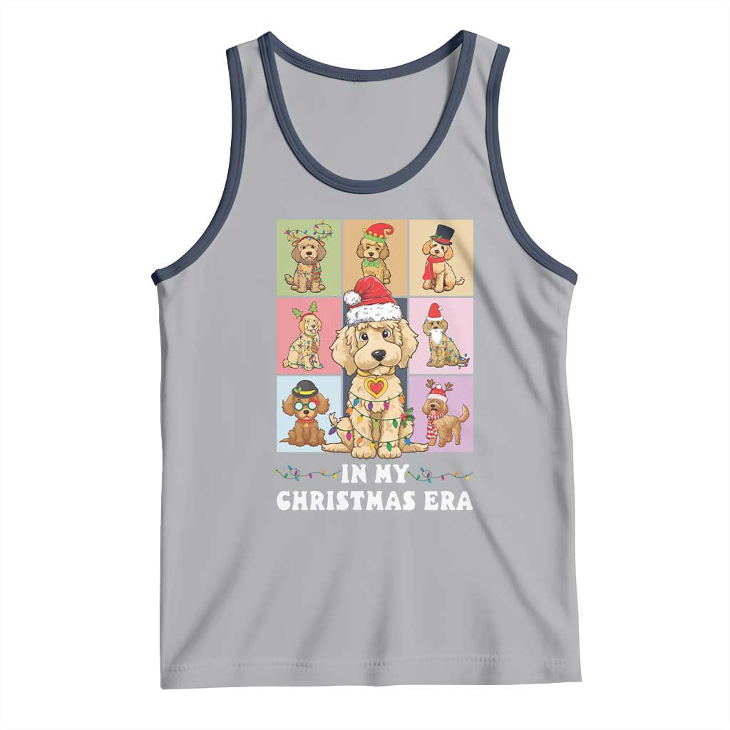 Funny Xmas Dog Tank Top Santa Golden Doodle In My Christmas Era TS09 Athletic Heather Navy Print Your Wear