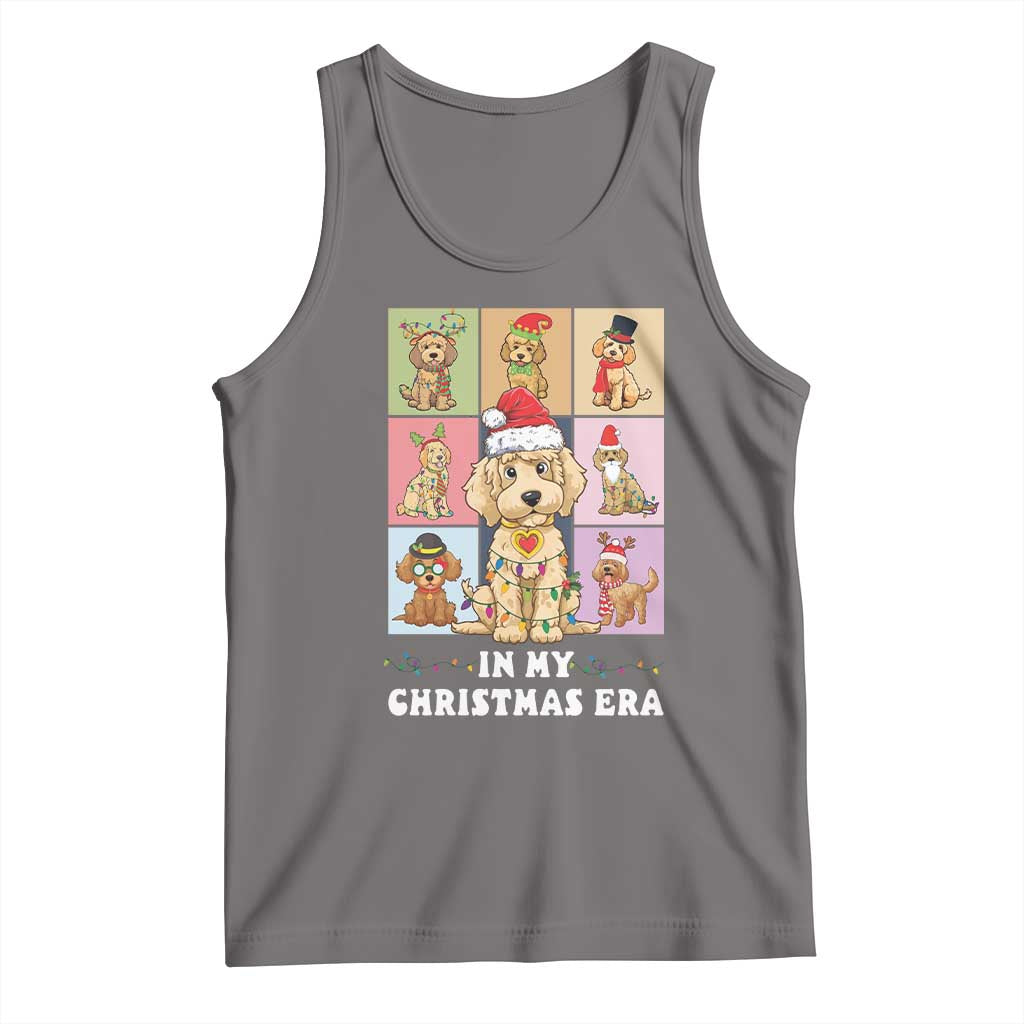 Funny Xmas Dog Tank Top Santa Golden Doodle In My Christmas Era TS09 Deep Heather Print Your Wear