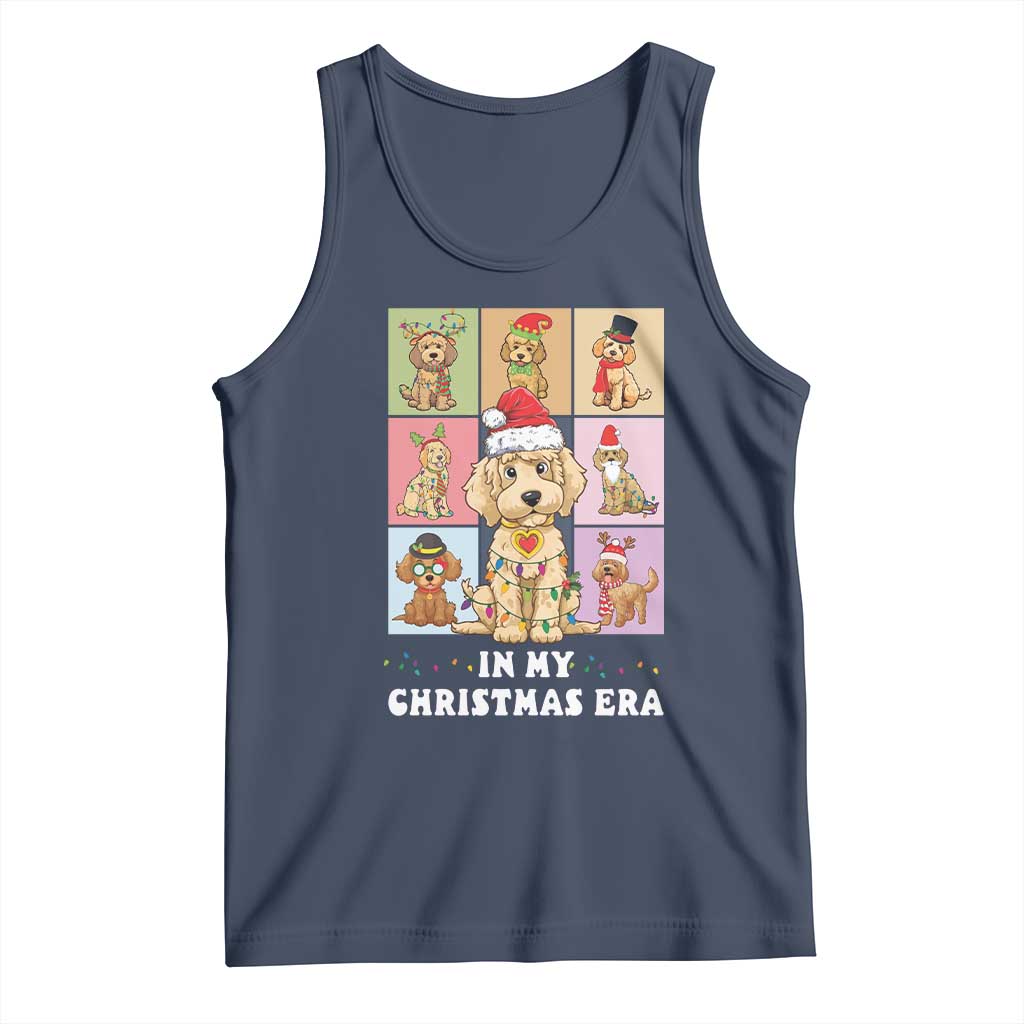Funny Xmas Dog Tank Top Santa Golden Doodle In My Christmas Era TS09 Navy Print Your Wear