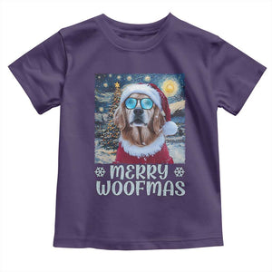 Funny Xmas Golden Retriever Baby Shirt Merry Woofmas Christmas Starry Night Dog Lover TS09 Purple Print Your Wear