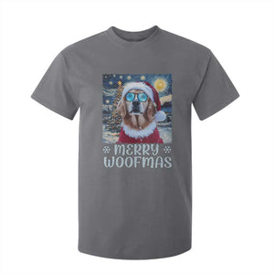 Funny Xmas Golden Retriever T Shirt For Kid Merry Woofmas Christmas Starry Night Dog Lover TS09 Charcoal Print Your Wear