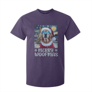 Funny Xmas Golden Retriever T Shirt For Kid Merry Woofmas Christmas Starry Night Dog Lover TS09 Purple Print Your Wear