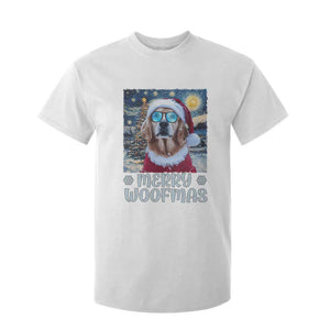 Funny Xmas Golden Retriever T Shirt For Kid Merry Woofmas Christmas Starry Night Dog Lover TS09 White Print Your Wear