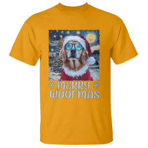 Funny Xmas Golden Retriever T Shirt Merry Woofmas Christmas Starry Night Dog Lover TS09 Gold Print Your Wear