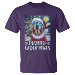 Funny Xmas Golden Retriever T Shirt Merry Woofmas Christmas Starry Night Dog Lover TS09 Purple Print Your Wear