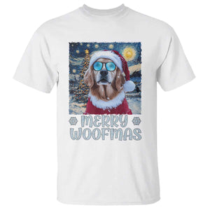 Funny Xmas Golden Retriever T Shirt Merry Woofmas Christmas Starry Night Dog Lover TS09 White Print Your Wear