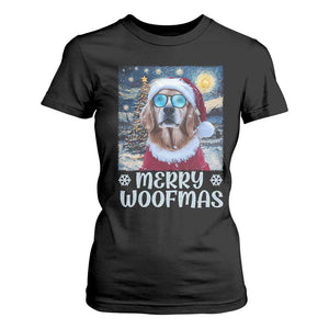 Funny Xmas Golden Retriever T Shirt For Women Merry Woofmas Christmas Starry Night Dog Lover TS09 Black Print Your Wear