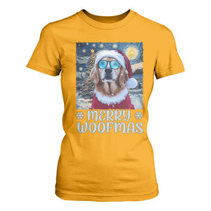Funny Xmas Golden Retriever T Shirt For Women Merry Woofmas Christmas Starry Night Dog Lover TS09 Gold Print Your Wear