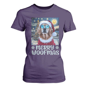 Funny Xmas Golden Retriever T Shirt For Women Merry Woofmas Christmas Starry Night Dog Lover TS09 Purple Print Your Wear