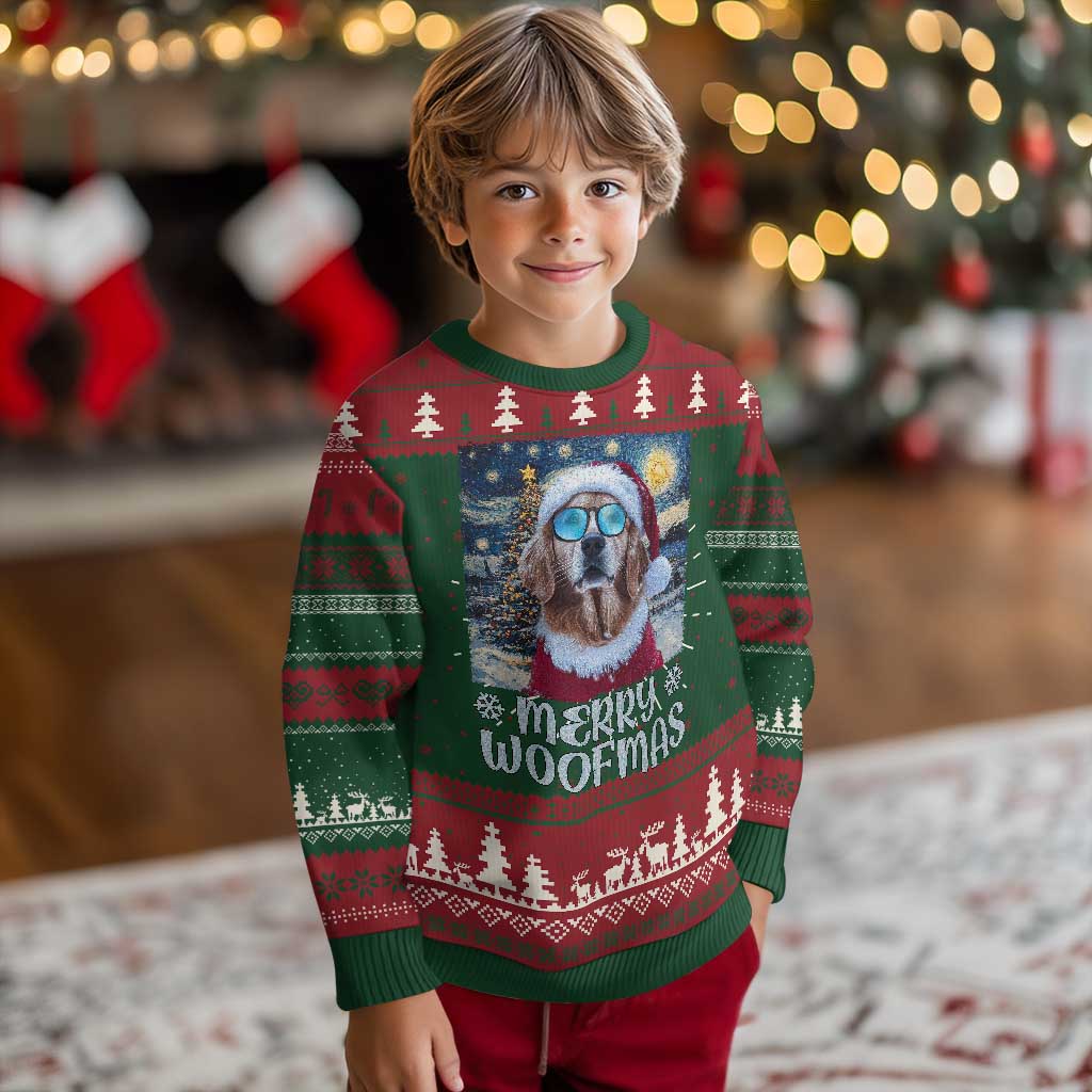 Funny Xmas Golden Retriever Ugly Christmas Sweater Merry Woofmas Christmas Starry Night Dog Lover TS09 Christmas Print Your Wear