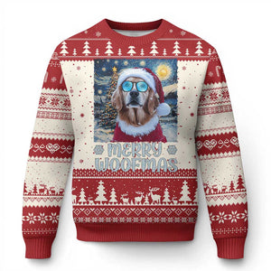 Funny Xmas Golden Retriever Ugly Christmas Sweater Merry Woofmas Christmas Starry Night Dog Lover TS09 Red Print Your Wear