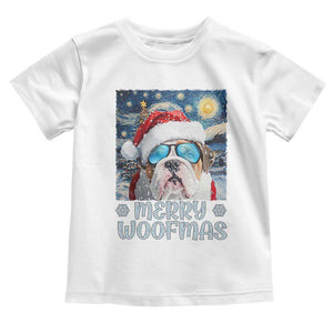 Funny Xmas Bulldog Baby Shirt Merry Woofmas Christmas Starry Night Dog Lover TS09 White Print Your Wear