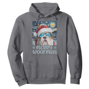 Funny Xmas Bulldog Hoodie Merry Woofmas Christmas Starry Night Dog Lover TS09 Charcoal Print Your Wear