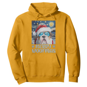 Funny Xmas Bulldog Hoodie Merry Woofmas Christmas Starry Night Dog Lover TS09 Gold Print Your Wear
