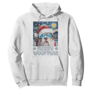 Funny Xmas Bulldog Hoodie Merry Woofmas Christmas Starry Night Dog Lover TS09 White Print Your Wear