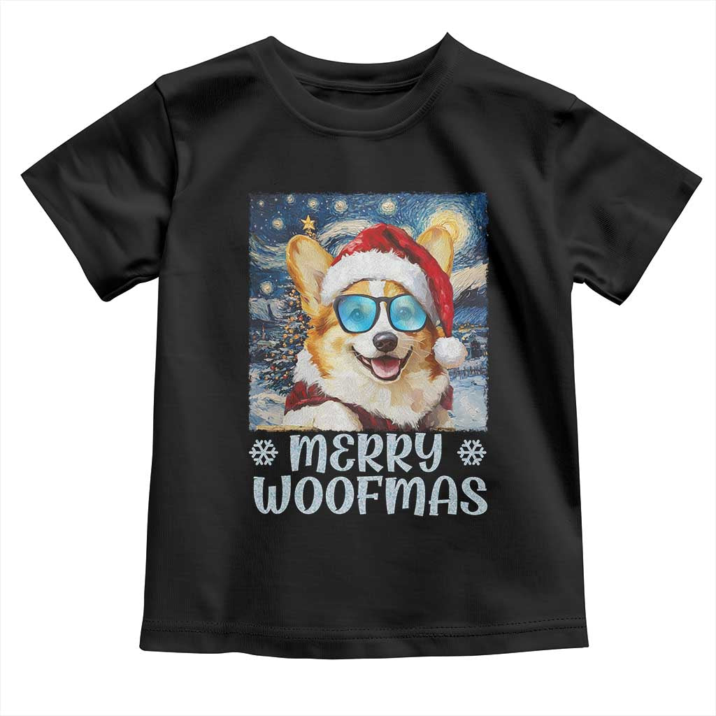Funny Xmas Corgi Baby Shirt Merry Woofmas Christmas Starry Night Dog Lover TS09 Black Print Your Wear