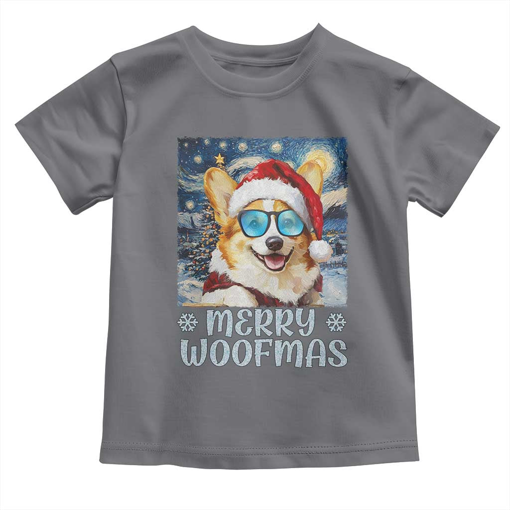 Funny Xmas Corgi Baby Shirt Merry Woofmas Christmas Starry Night Dog Lover TS09 Charcoal Print Your Wear