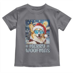 Funny Xmas Corgi Baby Shirt Merry Woofmas Christmas Starry Night Dog Lover TS09 Charcoal Print Your Wear