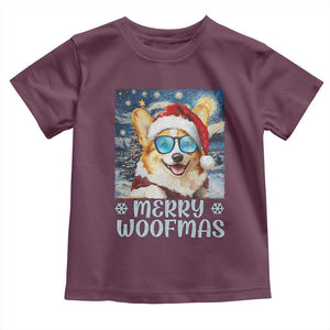 Funny Xmas Corgi Baby Shirt Merry Woofmas Christmas Starry Night Dog Lover TS09 Maroon Print Your Wear