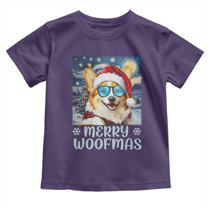 Funny Xmas Corgi Baby Shirt Merry Woofmas Christmas Starry Night Dog Lover TS09 Purple Print Your Wear