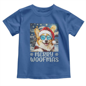 Funny Xmas Corgi Baby Shirt Merry Woofmas Christmas Starry Night Dog Lover TS09 Royal Blue Print Your Wear