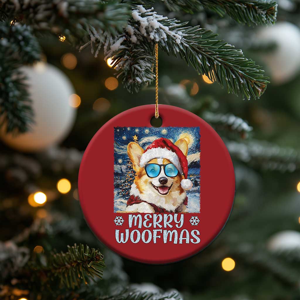 Funny Xmas Corgi Christmas Ornament Merry Woofmas Christmas Starry Night Dog Lover TS09 Print Your Wear
