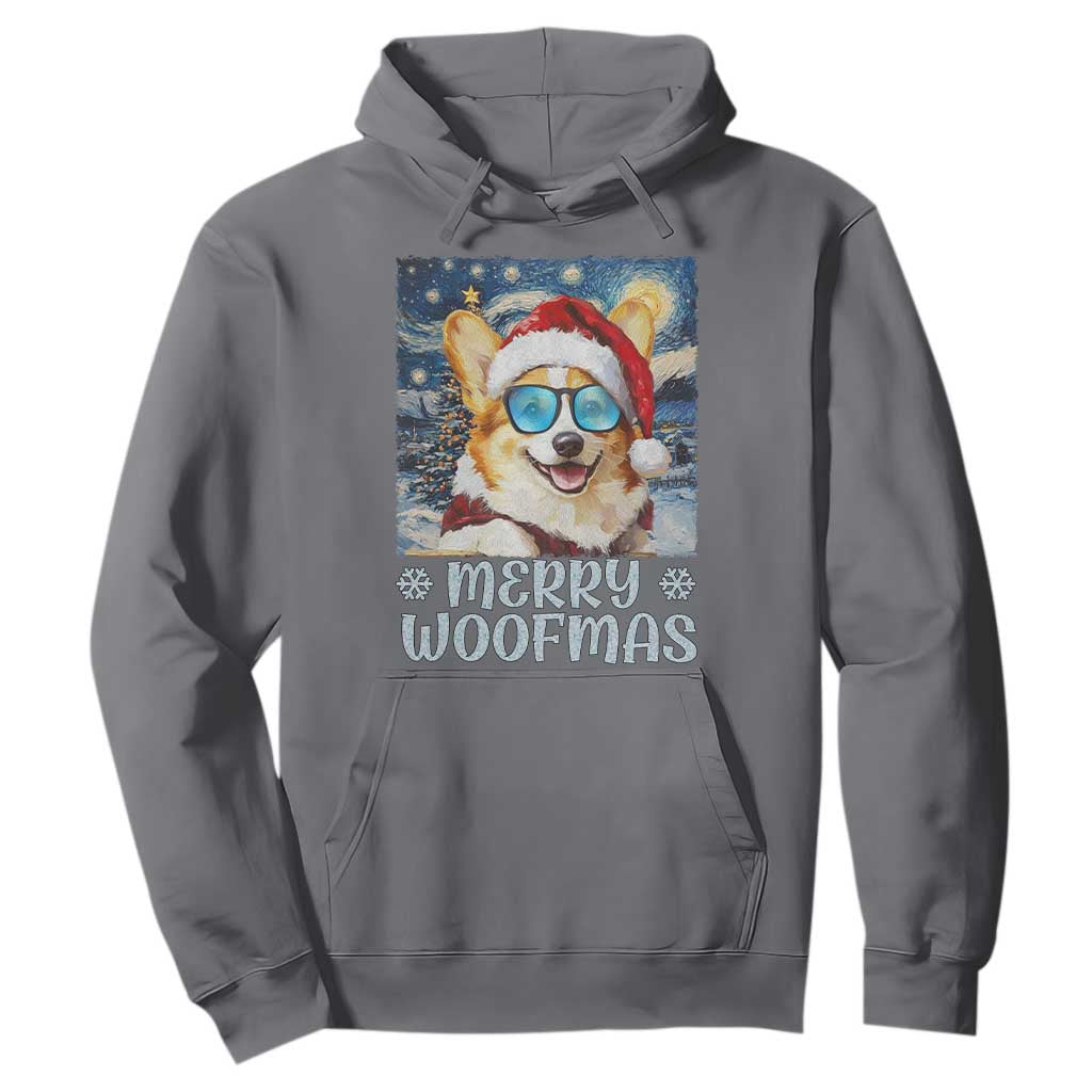 Funny Xmas Corgi Hoodie Merry Woofmas Christmas Starry Night Dog Lover TS09 Charcoal Print Your Wear