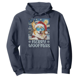 Funny Xmas Corgi Hoodie Merry Woofmas Christmas Starry Night Dog Lover TS09 Navy Print Your Wear