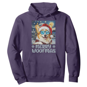 Funny Xmas Corgi Hoodie Merry Woofmas Christmas Starry Night Dog Lover TS09 Purple Print Your Wear