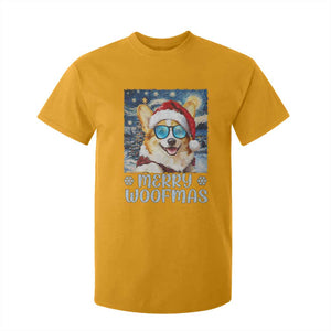 Funny Xmas Corgi T Shirt For Kid Merry Woofmas Christmas Starry Night Dog Lover TS09 Gold Print Your Wear