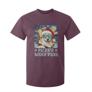 Funny Xmas Corgi T Shirt For Kid Merry Woofmas Christmas Starry Night Dog Lover TS09 Maroon Print Your Wear